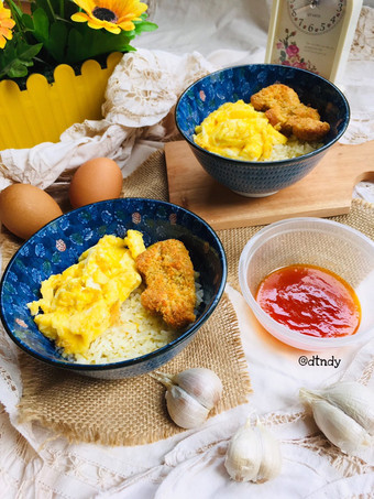 Resep Garlic Butter Rice with Scrambled Egg &amp; Sweet Sour Sauce, Lezat