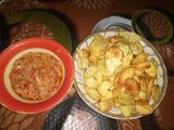 Cabbage and egg souce and sweet potatoes