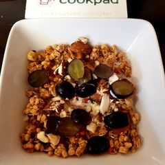 My mixed Nutty Granola Breakfast 😉 A picture of My mixed Nutty Granola Breakfast 😉.