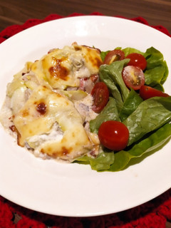 Foto de Deliciosa abobrinha gratinada com picadinho de carne