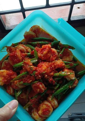 Foto resep Sambal udang buncis sederhana