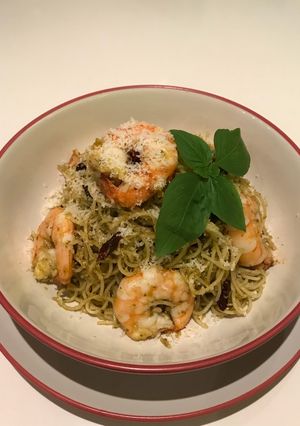 รูปของ พาสต้าเพสโต้กุ้งพริกแห้ง