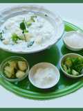Curd rice with mangoes