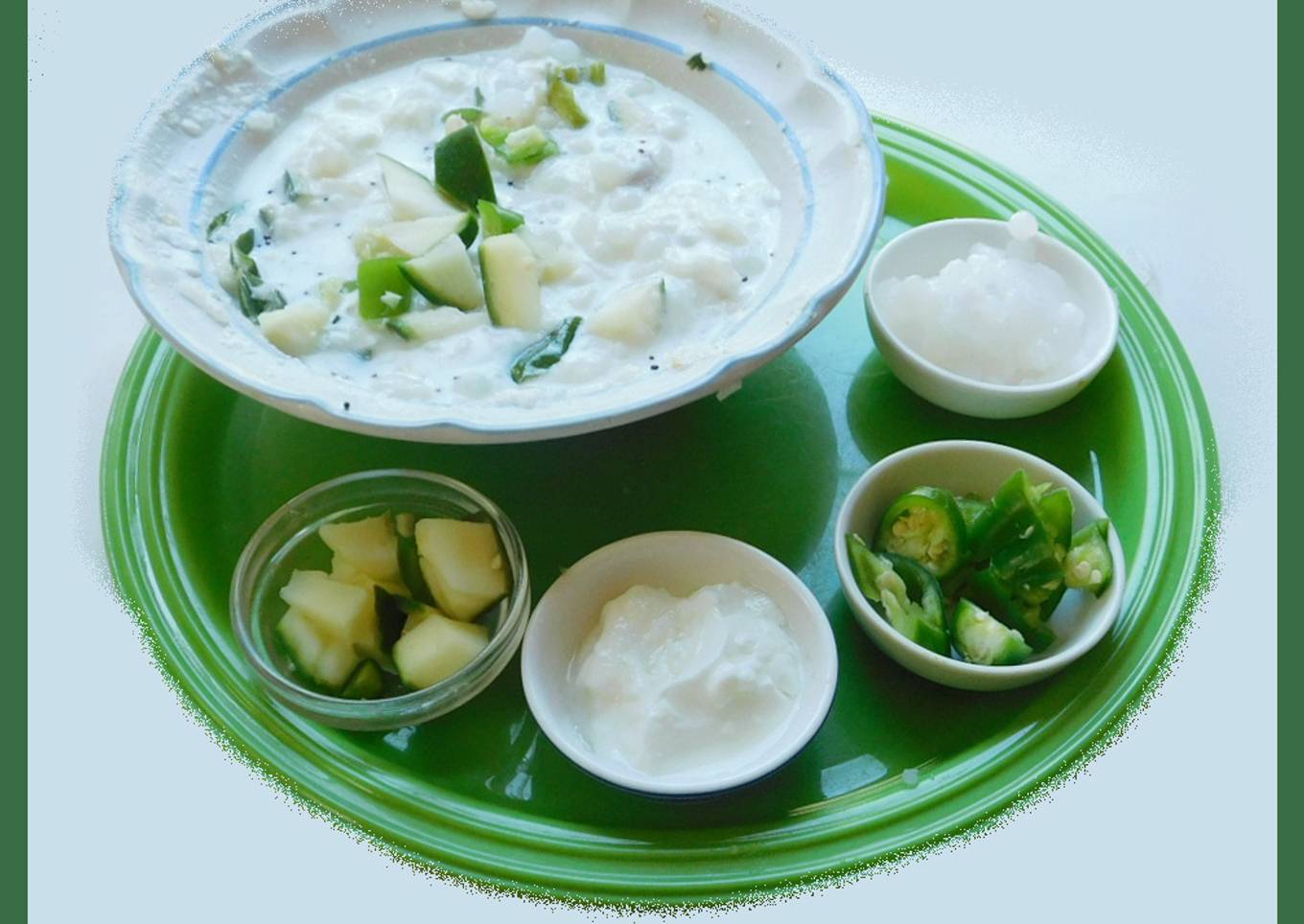 Curd rice with mangoes