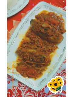 عکسی از دستور بادمجان شکم پر