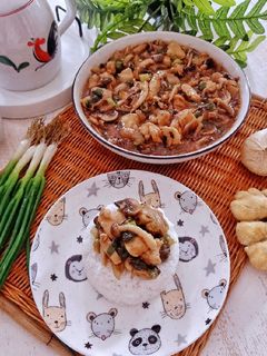 Foto resep Tumis Ayam Jamur Daun Bawang