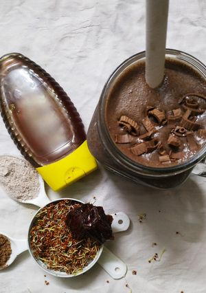 A picture of SPROUTED RAGI - CHOCOLATE & DATES SMOOTHIE.
