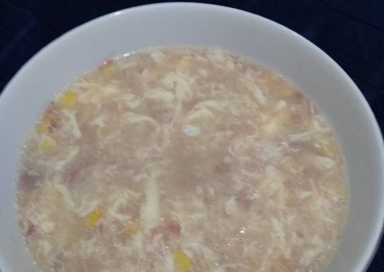 Sup Jagung Serabut Telur + Kornet No Ribet