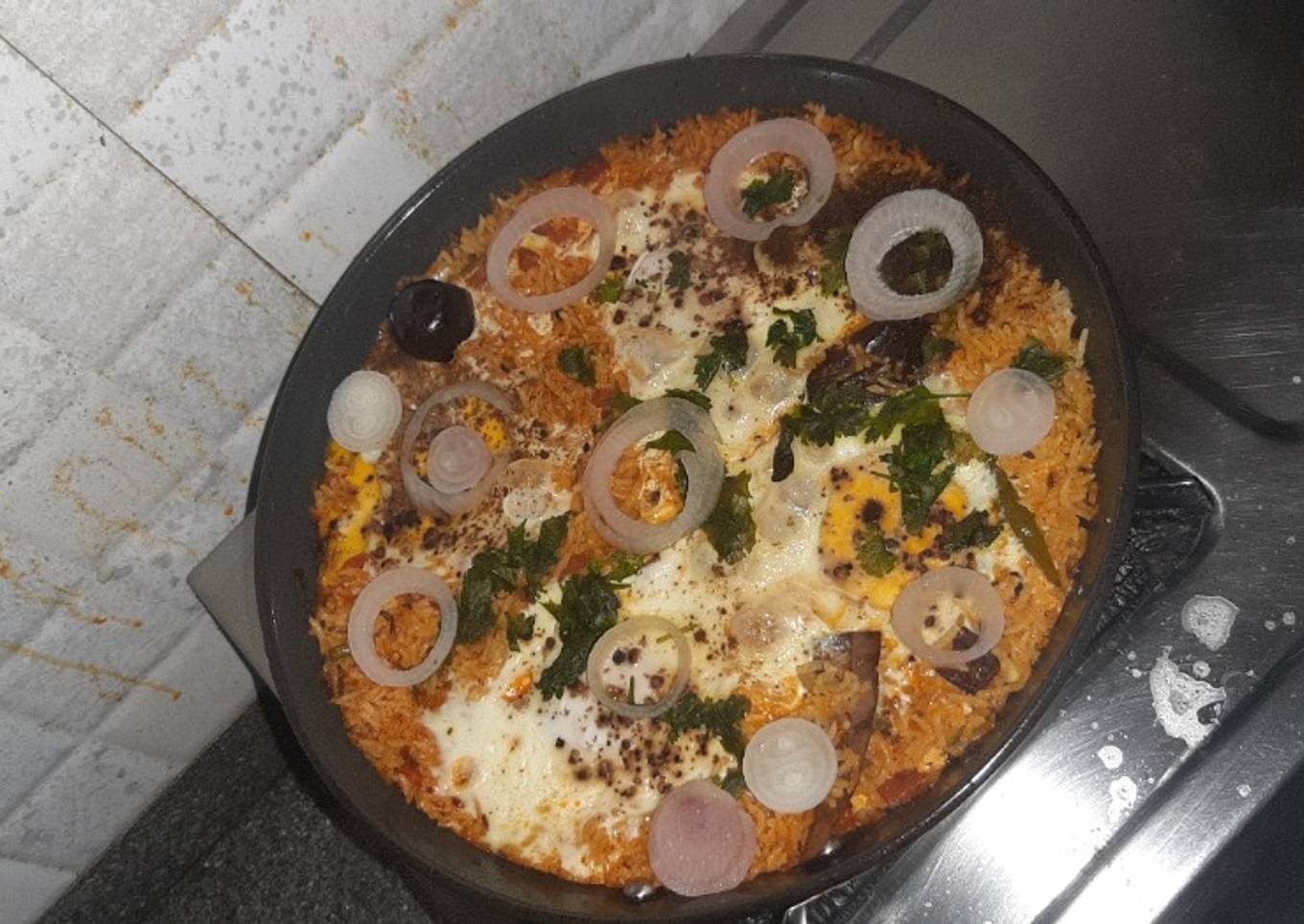 Open Egg Biryani