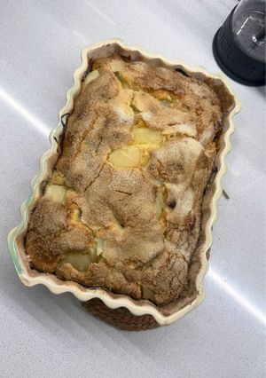 Una foto de Budín de pera y jengibre sin gluten
