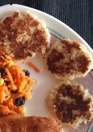 Una foto de Arepas de coliflor