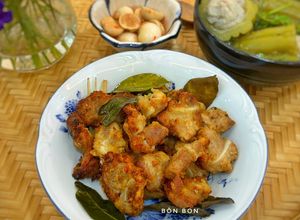 Hình của món Sụn Heo Nướng Sả Lá Chanh.