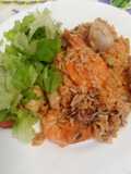 Arroz de lulas com miolo de amêijoa e camarão