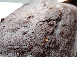 Una foto de Brownie con harina de lenteja y cambur