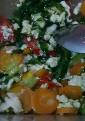 Foto resep Tumis sawi wortel dan telor