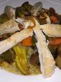 Cus Cus con verduras, garbanzos y pollo