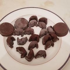 Homemade dark chocolate A picture of Homemade dark chocolate.