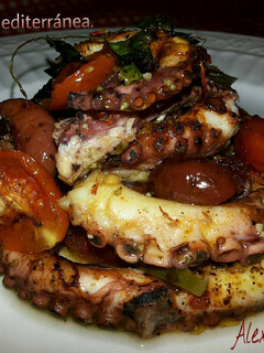 Una foto de Pulpo a la mediterránea picante
