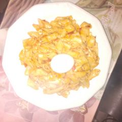 A picture of Macroni with boiled egg.