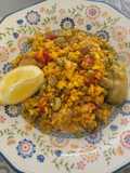Paella with Fresh Fava Beans and Pods