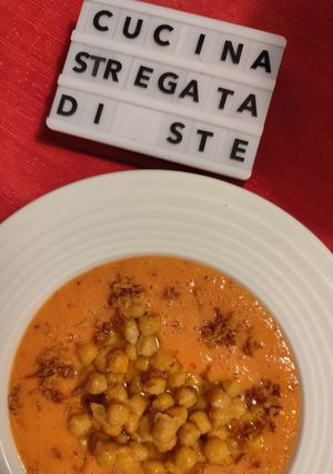 Foto di 121👩🏻🍳Crema di Pomodorini e Pesche con Ceci Croccanti