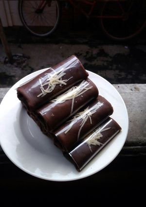 Foto resep Dadar Gulung Coklat isi Vla Pisang+keju