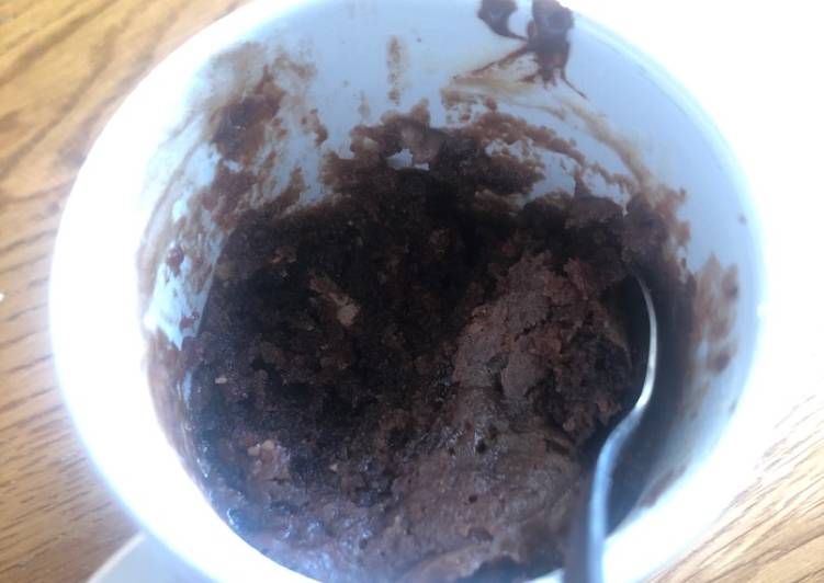 Gooey brownie in a mug