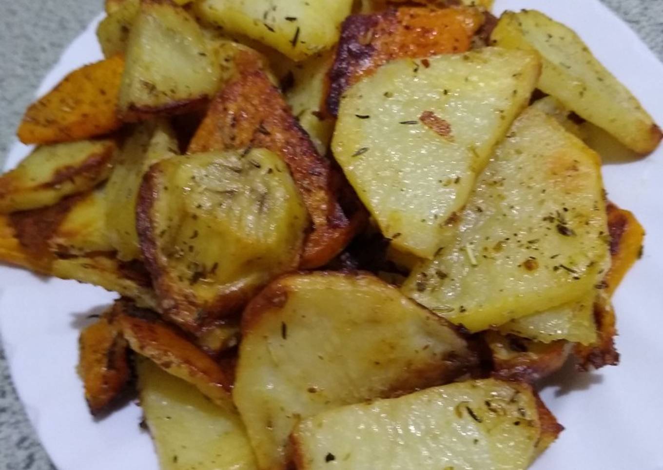 Papas y calabaza al horno