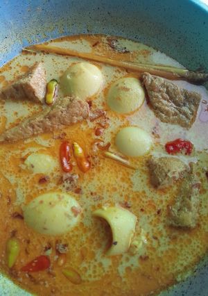 Foto resep Telor tahu masak santan