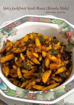 A picture of Spicy Jackfruit Seeds Roast – Kerala Style.