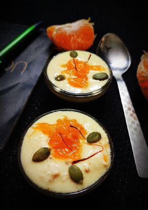 A picture of Curd Orange Shrikhand.