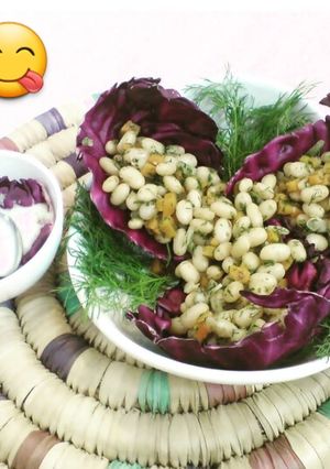 عکسی از دستور سالاد لوبیا سفید