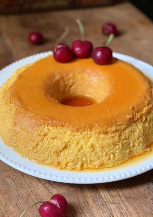 Una foto de Flan en licuadora