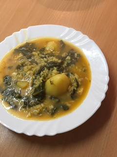 Una foto de Arroz con espinacas
