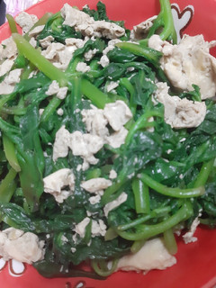蛋炒甜菠菜 的食譜成品照片