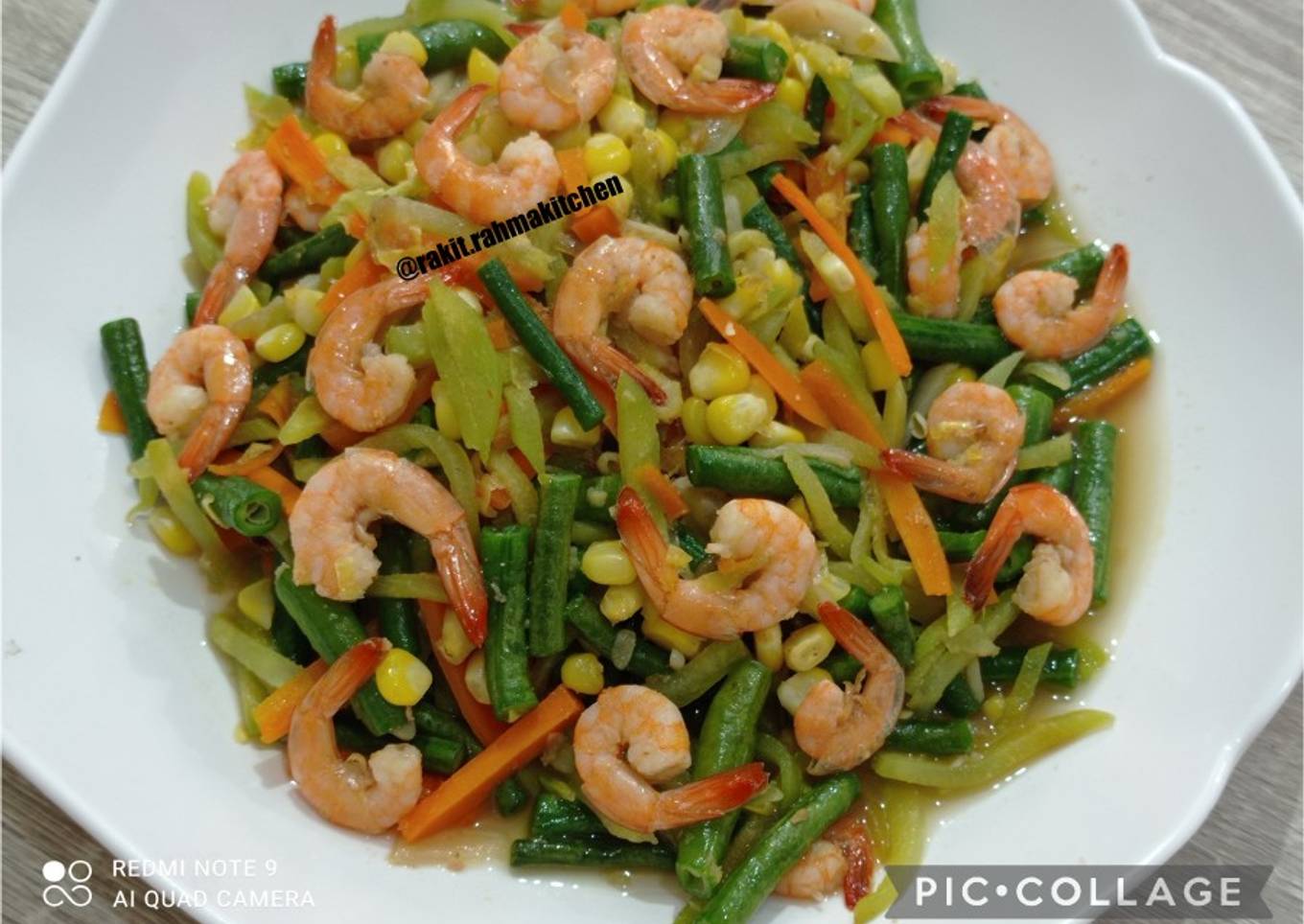 Tumis udang sayuran