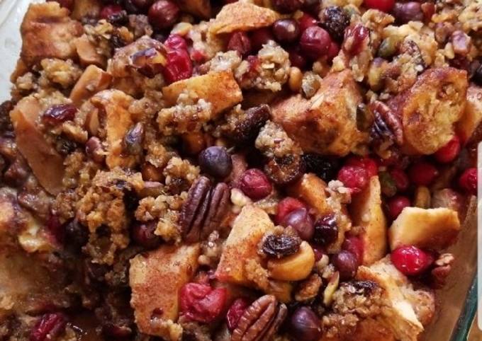 Steps to Make Perfect Cinnamon Apple, Cranberry, Granola, & Mixed Nut Breakfast Bake