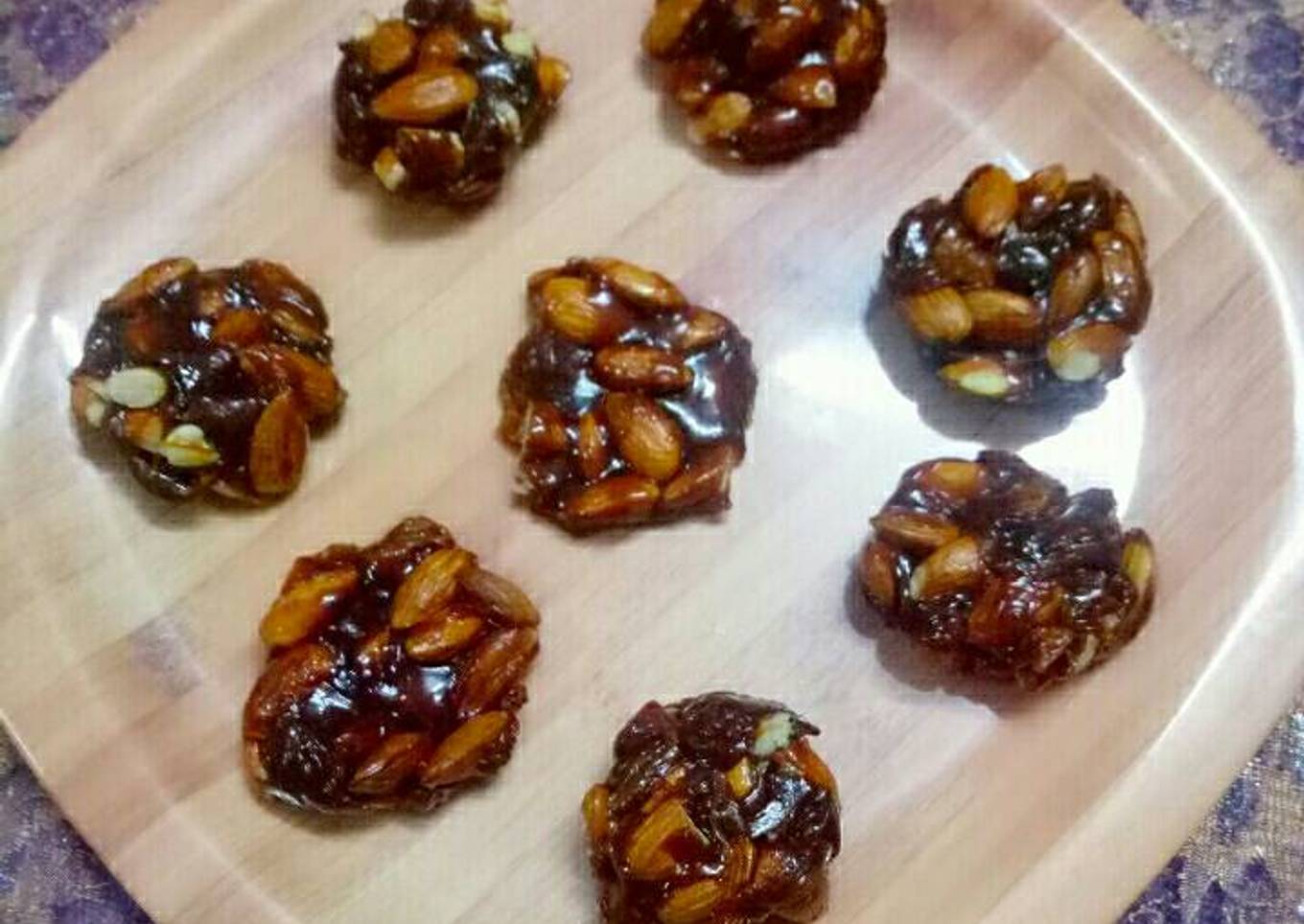 Buttery jaggery badam chikki