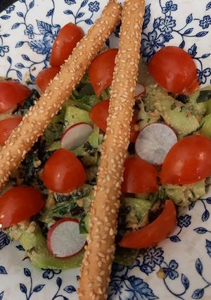 Une photo de Salade froide de tagliatelles de courgettes