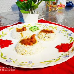 A picture of Jeera Rice with Rajma.