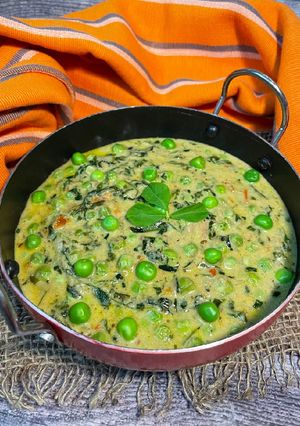 रेस्टोरेंट स्टाइल मेथी मटर मलाई करी (Restaurant style methi matar malai curry recipe in Hindi) रेसिपी मुख्य फोटो