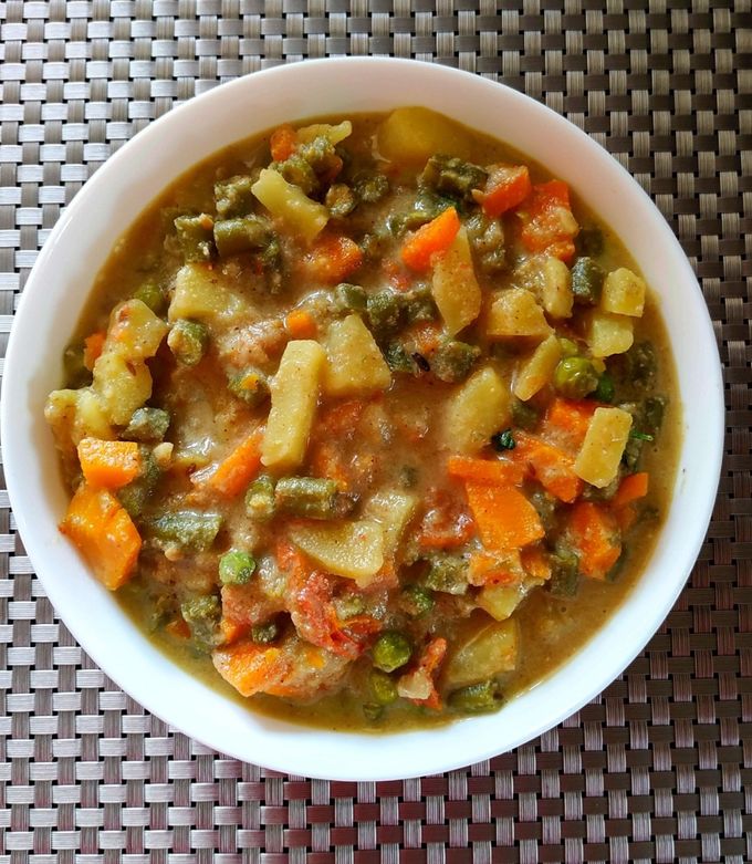 A picture of Zero Oil Vegetable Kurma.