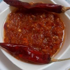 Dry red chilli chutney A picture of Dry red chilli chutney.