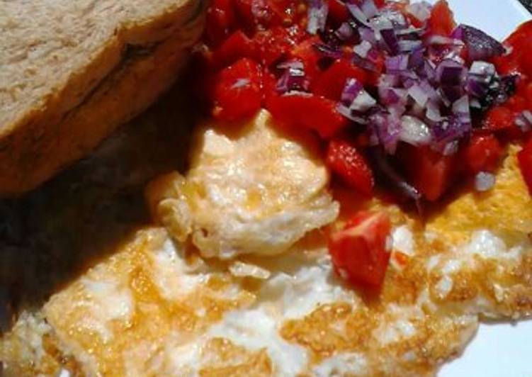 Step-by-Step Guide to Prepare Any-night-of-the-week Omelette, Kachumbari and Bread