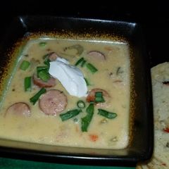 A picture of Beer cheese soup.