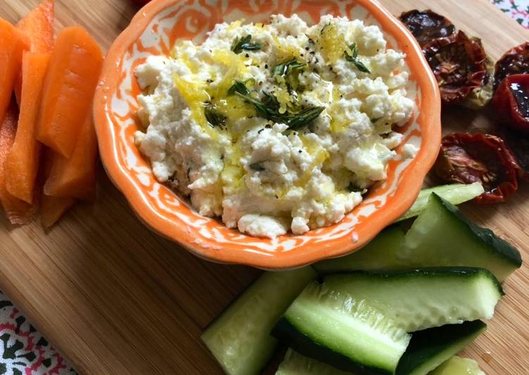 Easy Way to Prepare Yummy Fresh ricotta with lemon, herbs and olive oil