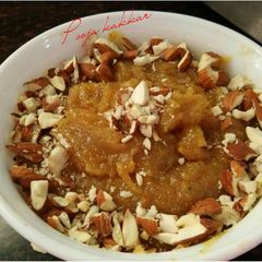 A picture of Roasted Moong Dal Halwa.