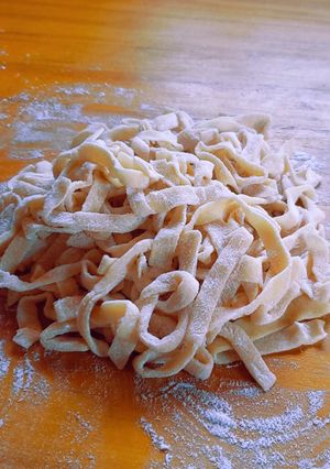 Una foto de Fideos caseros sin máquina