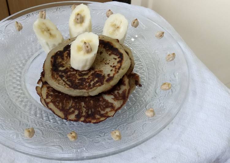 Recipe: Yummy Chickpea Banana Pancakes !!