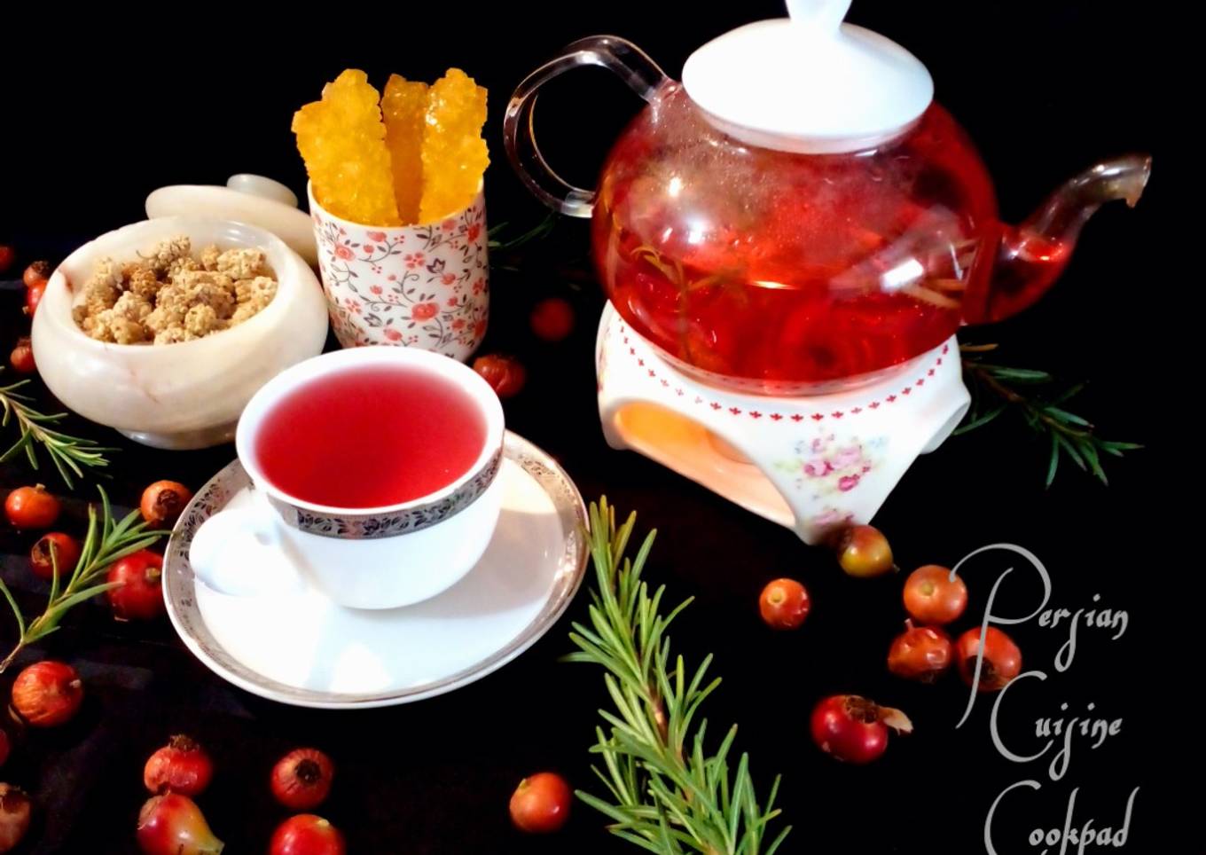 Lavender and rose hip tea